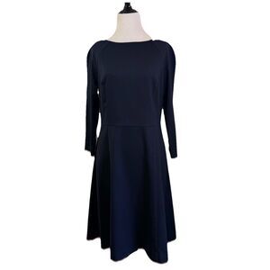 H&M, Navy Blue Party Wedding Work Event Long Sleeve Dress, SZ 12